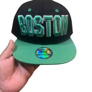 Boston Snapback‎ Hat Black Bay State Apparel Cap Embroidered Adjustable